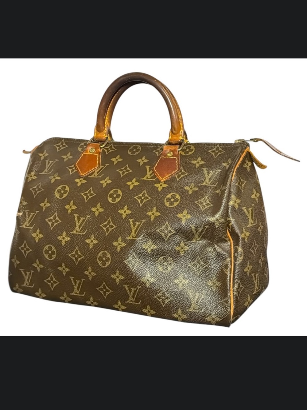 Louis Vuitton Monogram Speedy 30 Duffel in Brown and Tan. Has COA.
